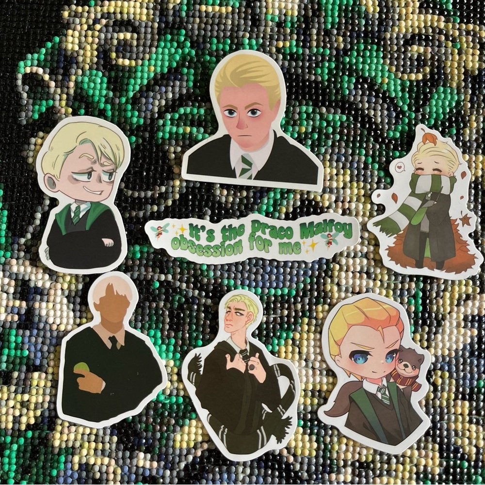 Bundle of 7 Draco Malfoy themed stickers